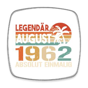 Geboren im August 1962 Funny Birthday Retro - Viereckiger Kühlschrankmagnet - Weiß - Vorne