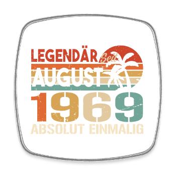 Geboren im August 1969 Funny Birthday Retro - Viereckiger Kühlschrankmagnet - Weiß - Vorne