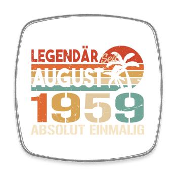 Geboren im August 1959 Funny Birthday Retro - Viereckiger Kühlschrankmagnet - Weiß - Vorne