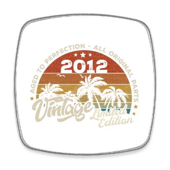 Vintage 2012 Birthday Retro 2012 - Square fridge magnet - white - Front