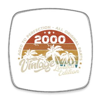 Vintage 2000 Birthday Retro 2000 - Square fridge magnet - white - Front
