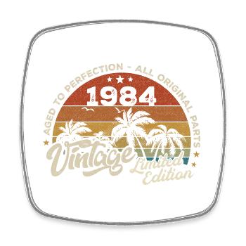 Vintage 1984 Birthday Retro 1984 - Square fridge magnet - white - Front