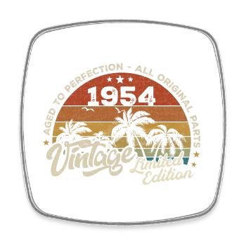 Vintage 1954 Birthday Retro 1954 - Square fridge magnet - white - Front