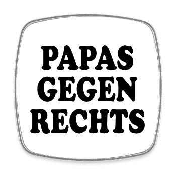 Papas gegen rechts - Viereckiger Kühlschrankmagnet - Weiß - Vorne