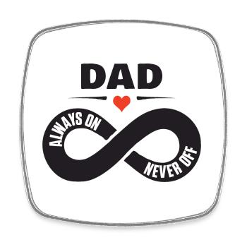 Papa toujours sur Never Off papa chemise fête des pères - Magnet carré - blanc - Devant