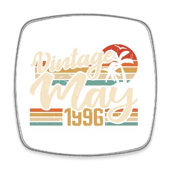 Vintage Birthday May 1996 Born in May 1996 - Square fridge magnet - white - Front