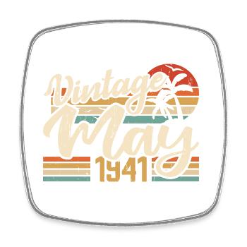 Vintage Birthday May 1941 Born in May 1941 - Square fridge magnet - white - Front