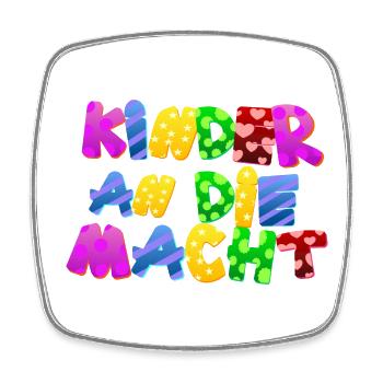 Baby Eltern Kind Geschenk Kinder an die Macht - Viereckiger Kühlschrankmagnet - Weiß - Vorne
