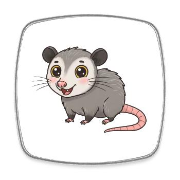 Animal Cartoon Possum - Square fridge magnet - white - Front