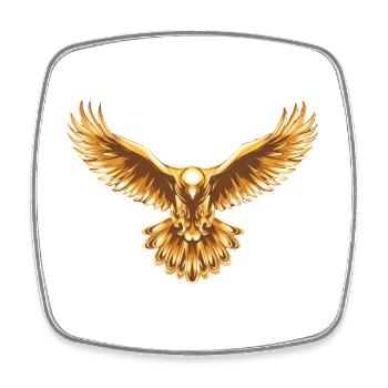 Golden Eagle Wing Emblem - Square fridge magnet - white - Front
