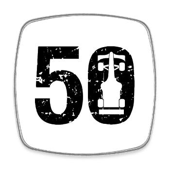 50 Formula Racing Motorsport - Viereckiger Kühlschrankmagnet - Weiß - Vorne