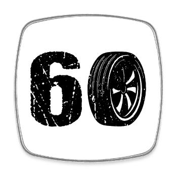 60 Auto Motorsport - Square fridge magnet - white - Front
