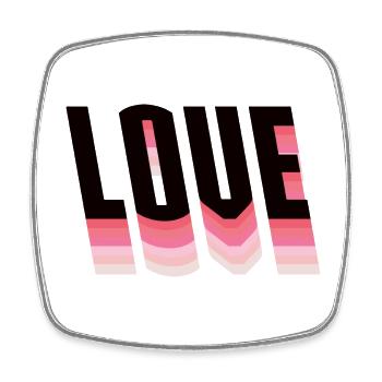 Amour - Magnet carré - blanc - Devant