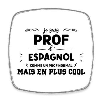 Définition Enseignant Espagnol - Magnet carré - blanc - Devant