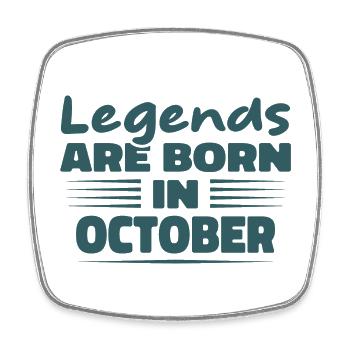 Legends are born in October - Square fridge magnet - white - Front