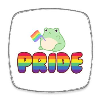 Gay Pride Rainbow Frog CSD LGBTQ - Square fridge magnet - white - Front
