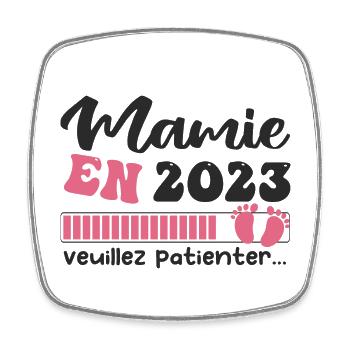 Mamie en 2023 | Cadeau future mamie 2023 Cadeau - Magnet carré - blanc - Devant