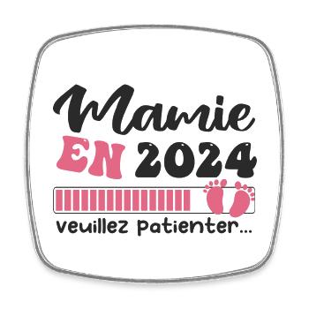 Mamie en 2024 | Cadeau future mamie 2024 Cadeau - Magnet carré - blanc - Devant
