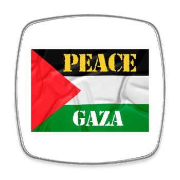 Flagge Gaza - Viereckiger Kühlschrankmagnet - Weiß - Vorne