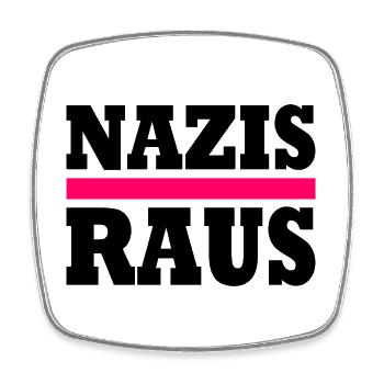 Nazis raus - Viereckiger Kühlschrankmagnet - Weiß - Vorne