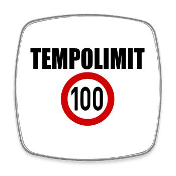 Tempolimit 100 - Viereckiger Kühlschrankmagnet - Weiß - Vorne
