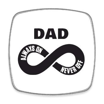 Papa toujours sur Never Off papa chemise fête des pères - Magnet carré - blanc - Devant