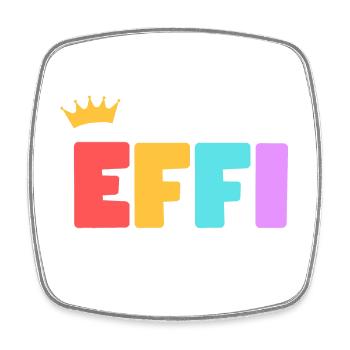 Effi ! Personnalisable - Magnet carré - blanc - Devant