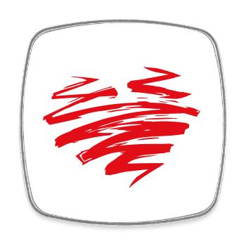 Heart - Square fridge magnet - white - Front