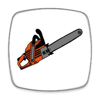Motorsäge , Kaminholz , Old School,Kettensäge (25) - Viereckiger Kühlschrankmagnet - Weiß - Vorne