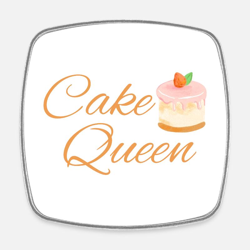 Cake Queen - Square fridge magnet - white