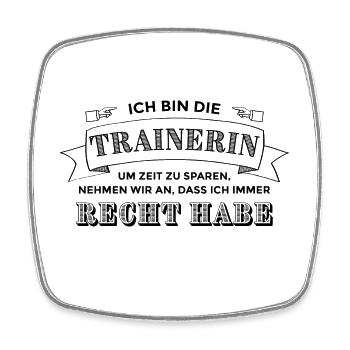 Coach Trainerin Team Sport Fitness Gym Trainer - Viereckiger Kühlschrankmagnet - Weiß - Vorne