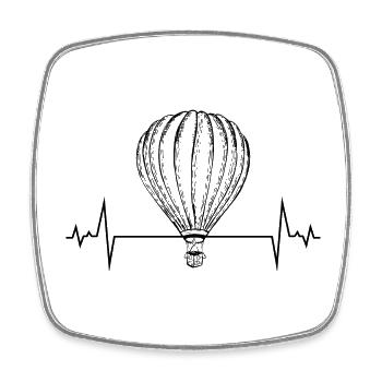 Montgolfière Montgolfière Hopper Balloon Heartbeat Pulse - Magnet carré - blanc - Devant