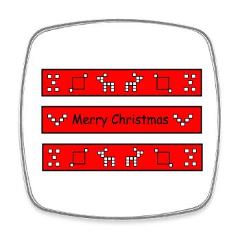 Motif de Noël nordique - Magnet carré - blanc - Devant
