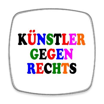 Künstler gegen rechts - Viereckiger Kühlschrankmagnet - Weiß - Vorne