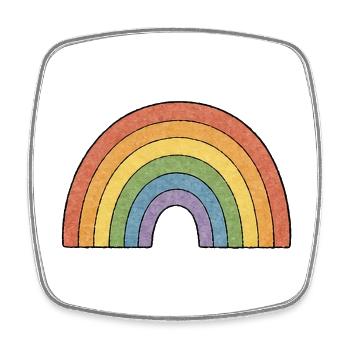 PETITS ACTIVISTES | Rainbow - Magnet carré - blanc - Devant