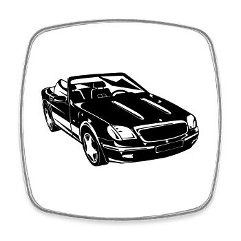 SLK Roadster Cabrio (25) - Viereckiger Kühlschrankmagnet - Weiß - Vorne
