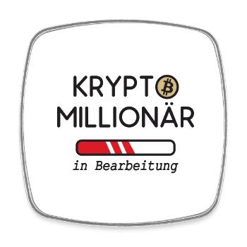 Crypto millionnaire en traitement - Magnet carré - blanc - Devant