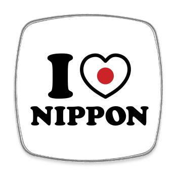 I HEART [LOVE] NIPPON - Square fridge magnet - white - Front