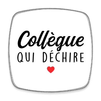 Collègue Qui Déchire - Magnet carré - blanc - Devant