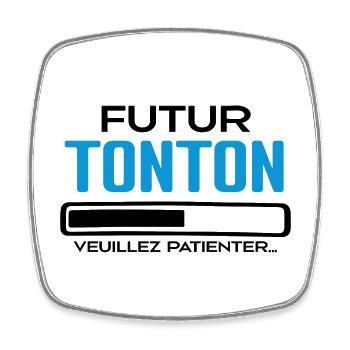 Futur Tonton Idée Cadeau Futur Tonton - Magnet carré - blanc - Devant