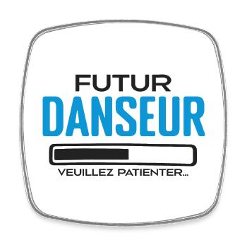 Futur Danseur Idée Cadeau Danseur - Magnet carré - blanc - Devant