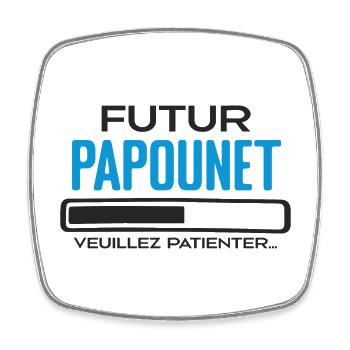 Futur Papounet Cadeau Fete des Peres Papa - Magnet carré - blanc - Devant
