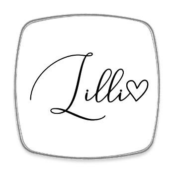 Lilli Surname First Name Girl - Square fridge magnet - white - Front