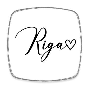 Riga Schrift - Viereckiger Kühlschrankmagnet - Weiß - Vorne