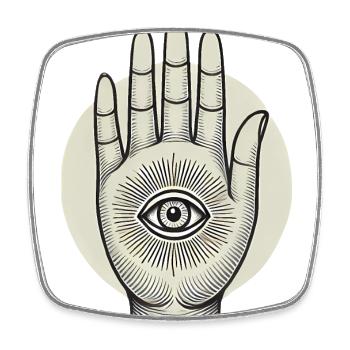 Eye in Hand Mystical Illustration - Square fridge magnet - white - Front