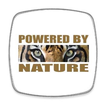 Wilder Tiger - Wildnis - Angetrieben von der Natur - Viereckiger Kühlschrankmagnet - Weiß - Vorne
