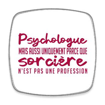 Psychologue Sorcière - Magnet carré - blanc - Devant