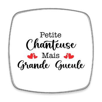 Petite Chanteuse Mais Grande Gueule - Magnet carré - blanc - Devant