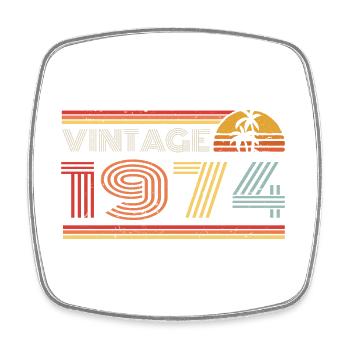1974 Tenue d’anniversaire en édition limitée 1974 vintag - Magnet carré - blanc - Devant