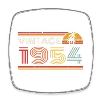 1954 Tenue d’anniversaire en édition limitée 1954 Vintag - Magnet carré - blanc - Devant
